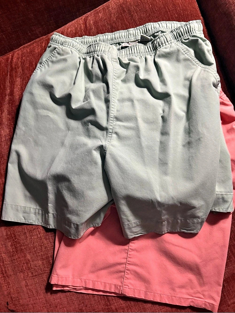 Classic Cotton Shorts Set Green & Pink Large